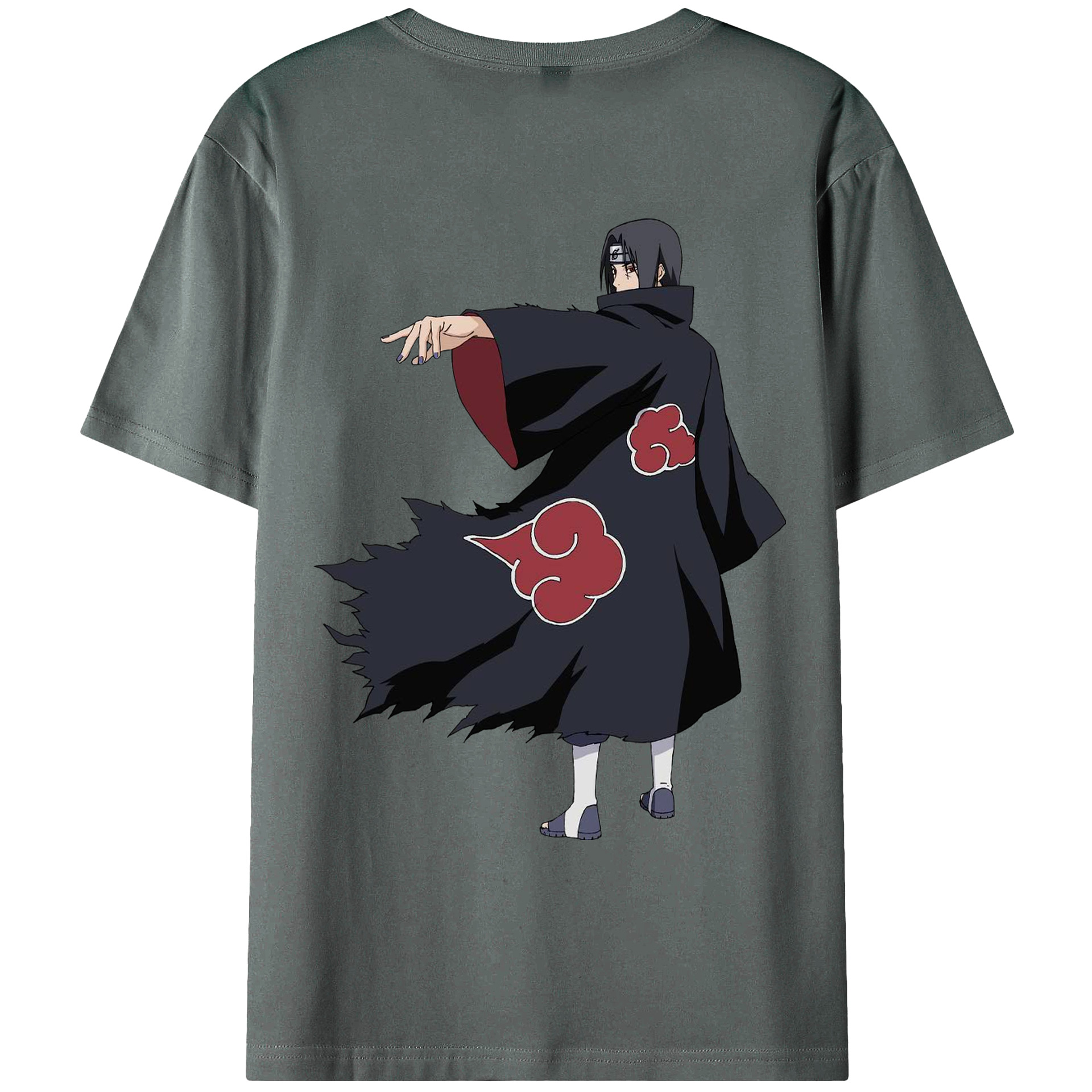 （画像用） NARUTO -ナルト- うちは イタチ Uchiha Itachi 綿100％ メンズ半袖Tシャツ（バックプリント） 通気性